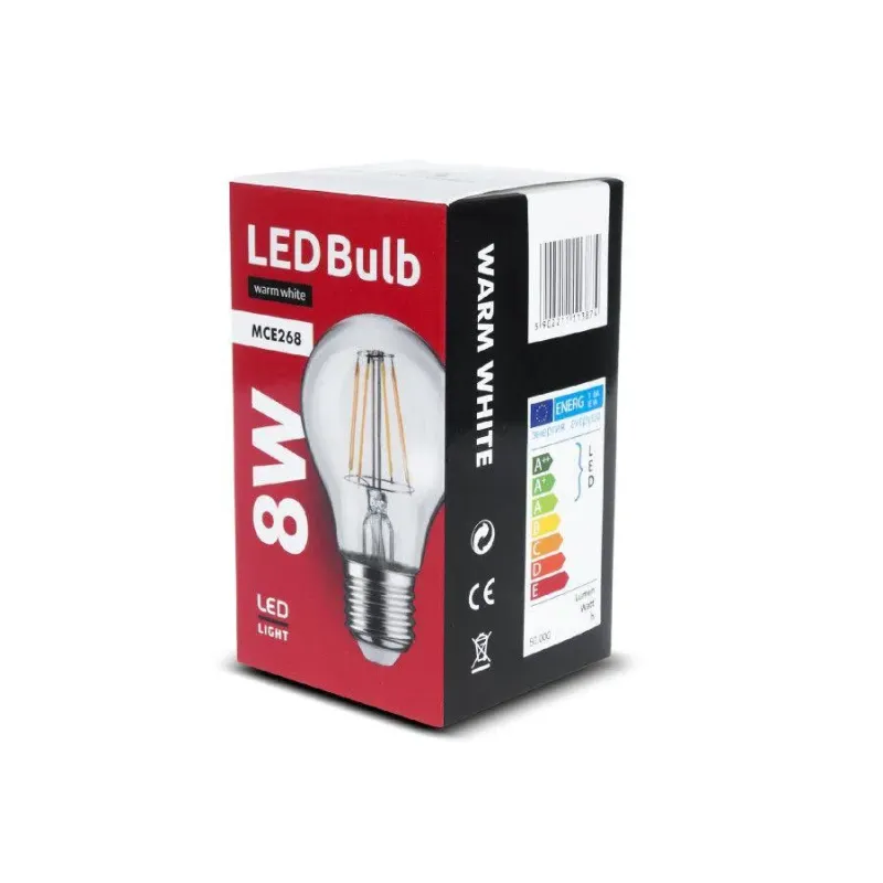 Żarówka filamentowa LED E27 Maclean MCE268 WW 8W 230V ciepła biała 3000K
