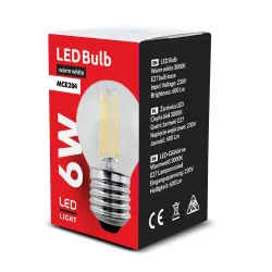 Żarówka filamentowa LED E27 Maclean MCE284 WW 6W 230V ciepła biała 3000K