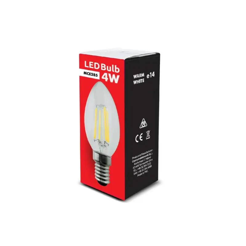Żarówka filamentowa LED E14 Maclean MCE285 WW 4W 230V ciepła biała 3000K
