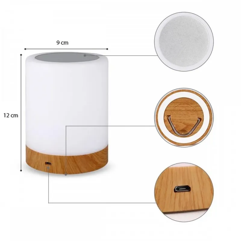 Lampka Techly bezprzewodowa RGB dotykowa