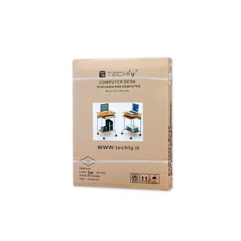 Biurko komputerowe Techly mobilne 600x450 z szufladą białe