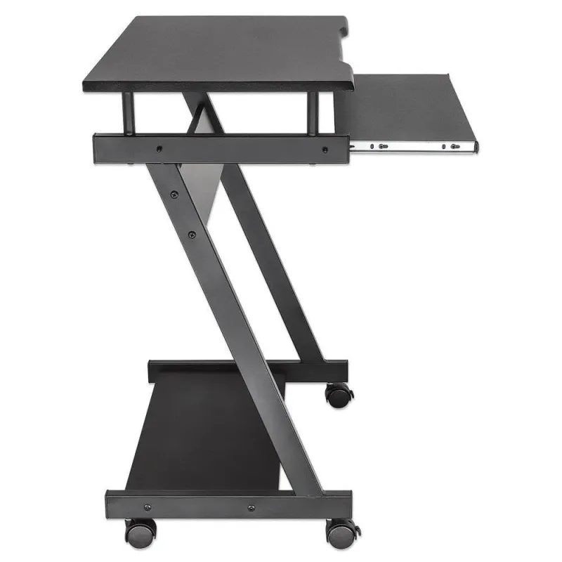 Biurko komputerowe Techly mobilne 590x370 z szufladą czarne