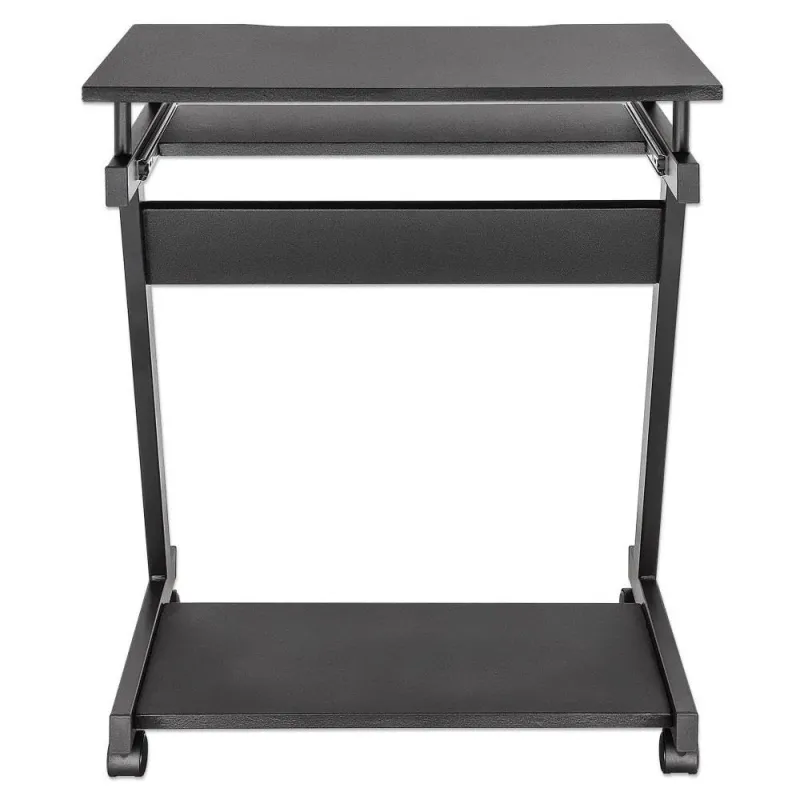 Biurko komputerowe Techly mobilne 590x370 z szufladą czarne