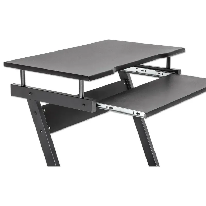 Biurko komputerowe Techly mobilne 590x370 z szufladą czarne