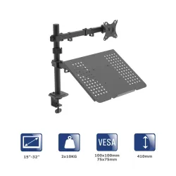 Uchwyt biurkowy do monitora i laptopa Akyga AK-MB-04 regulowane ramię 10kg