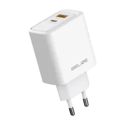 Ładowarka sieciowa Beline 45W 1xUSB-C + 1xUSB GaN PD 3.0 QC 3.0 bez kabla -