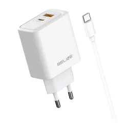 Ładowarka sieciowa Beline 45W 1xUSB-C + 1xUSB GaN PD 3.0 QC 3.0 + kabel