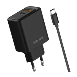 Ładowarka sieciowa Beline 45W 1xUSB-C + 1xUSB GaN PD 3.0 QC 3.0 + kabel
