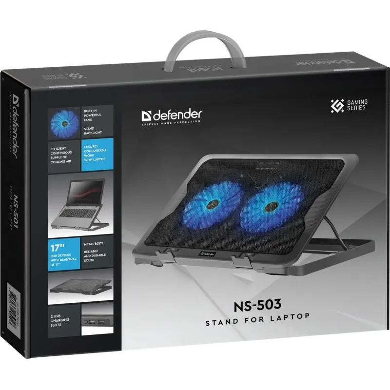 Podstawka chłodząca Defender NS-503 laptop notebook 15,6-17" 2xUSB 2 fans