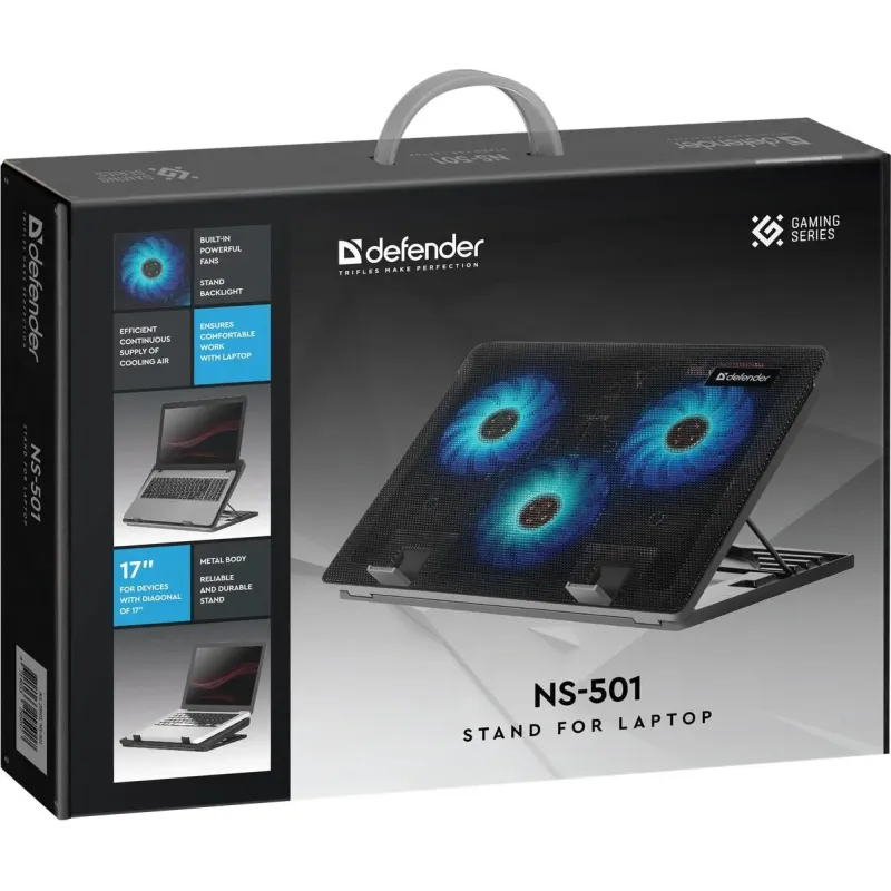 Podstawka chłodząca Defender NS-501 laptop notebook 15,6-17" 2xUSB 3 fans