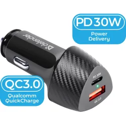Ładowarka samochodowa Defender UCA-92 USBx1 USB-Cx1 QC, PD power delivery