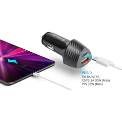 Ładowarka samochodowa Defender UCA-92 USBx1 USB-Cx1 QC, PD power delivery