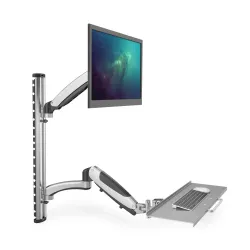 Ramię naścienne pojedyncze DIGITUS, 1xLCD + klawiatura, max. 27" i 8kg,