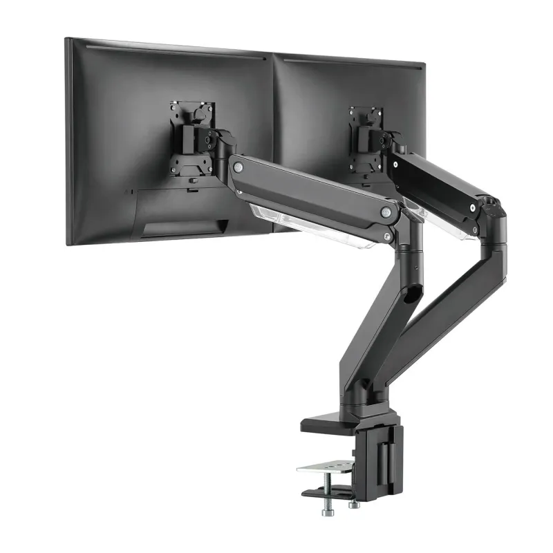 Ramię biurkowe podwójne z zaciskiem DIGITUS 2xLCD z sprężyną gazową max.