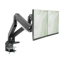Ramię biurkowe podwójne z zaciskiem DIGITUS 2xLCD z sprężyną gazową max.