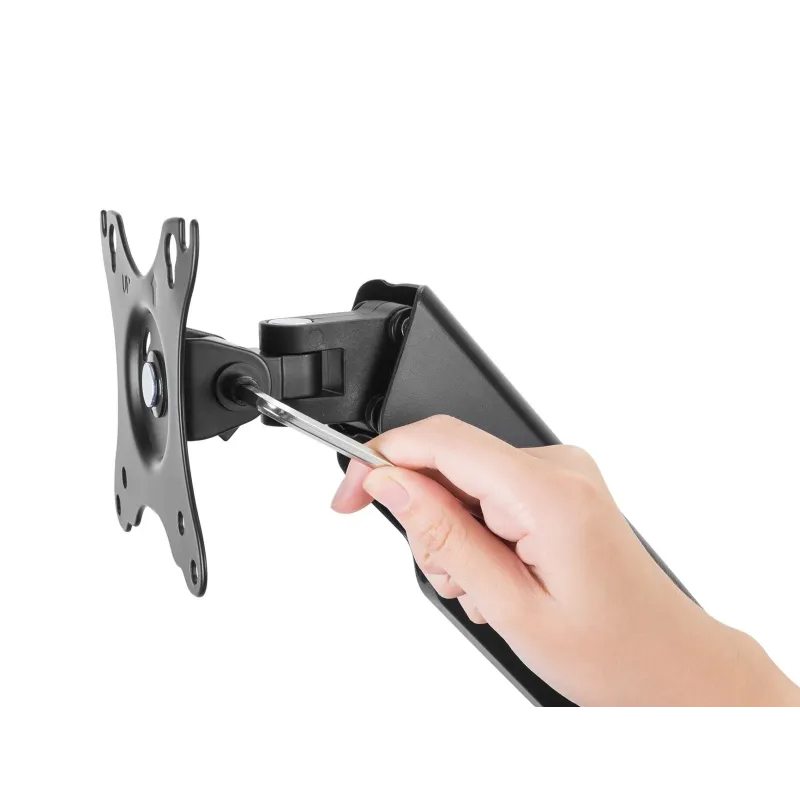 Uchwyt ścienny pojedynczy DIGITUS 1xLCD max 32" i 9kg z sprężyną gazową