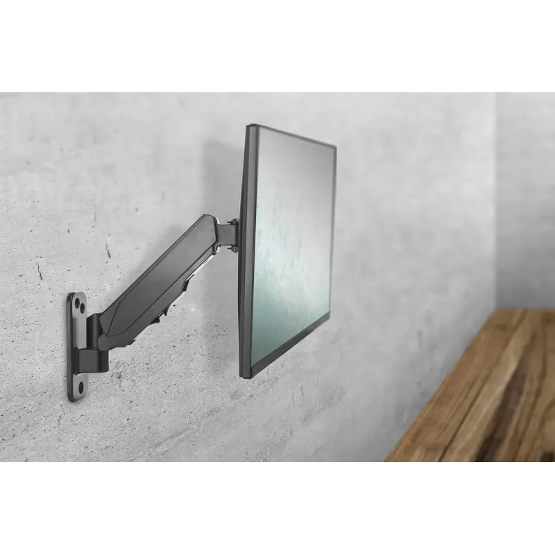 Uchwyt ścienny pojedynczy DIGITUS 1xLCD max 32" i 8kg z sprężyną gazową