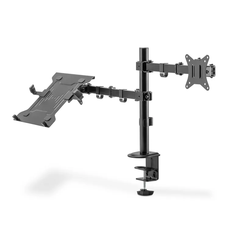 Uchwyt biurkowy DIGITUS podwójne ramię na 1xLCD 32" 4kg, 1xNotebook 15,4"