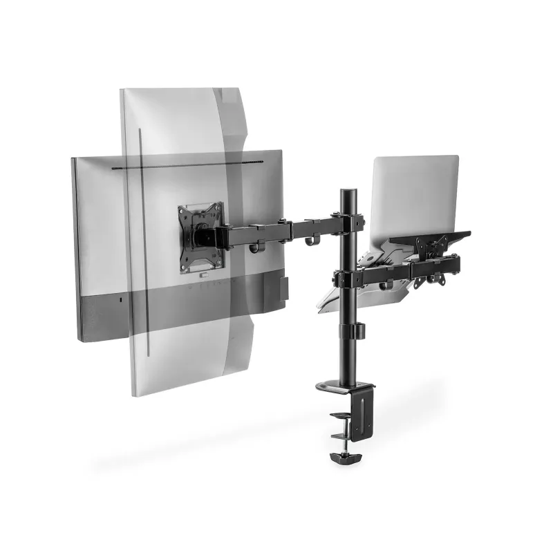 Uchwyt biurkowy DIGITUS podwójne ramię na 1xLCD 32" 4kg, 1xNotebook 15,4"