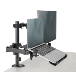 Uchwyt biurkowy DIGITUS podwójne ramię na 1xLCD 32" 4kg, 1xNotebook 15,4"