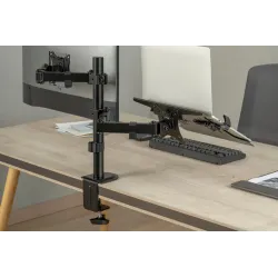 Uchwyt biurkowy DIGITUS podwójne ramię na 1xLCD 32" 4kg, 1xNotebook 15,4"