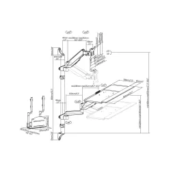 Ramię naścienne pojedyncze DIGITUS LCD+klawiaturamax.32"max. 8kg