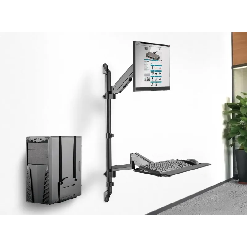 Ramię naścienne pojedyncze DIGITUS LCD+klawiaturamax.32"max. 8kg