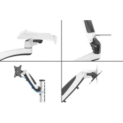 Ramię naścienne pojedyncze DIGITUS 1xLCD + klawiatura, max. 32" i 8kg