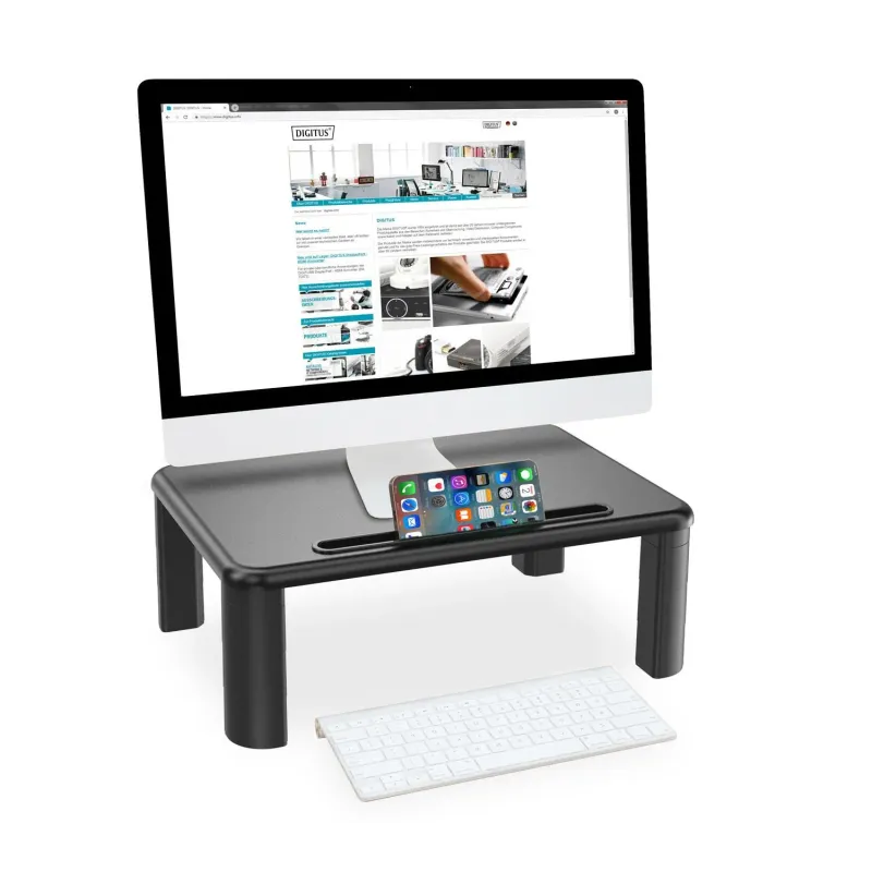 Podstawka pod monitor DIGITUS regulowana z drewnianym blatem do 10kg czarna