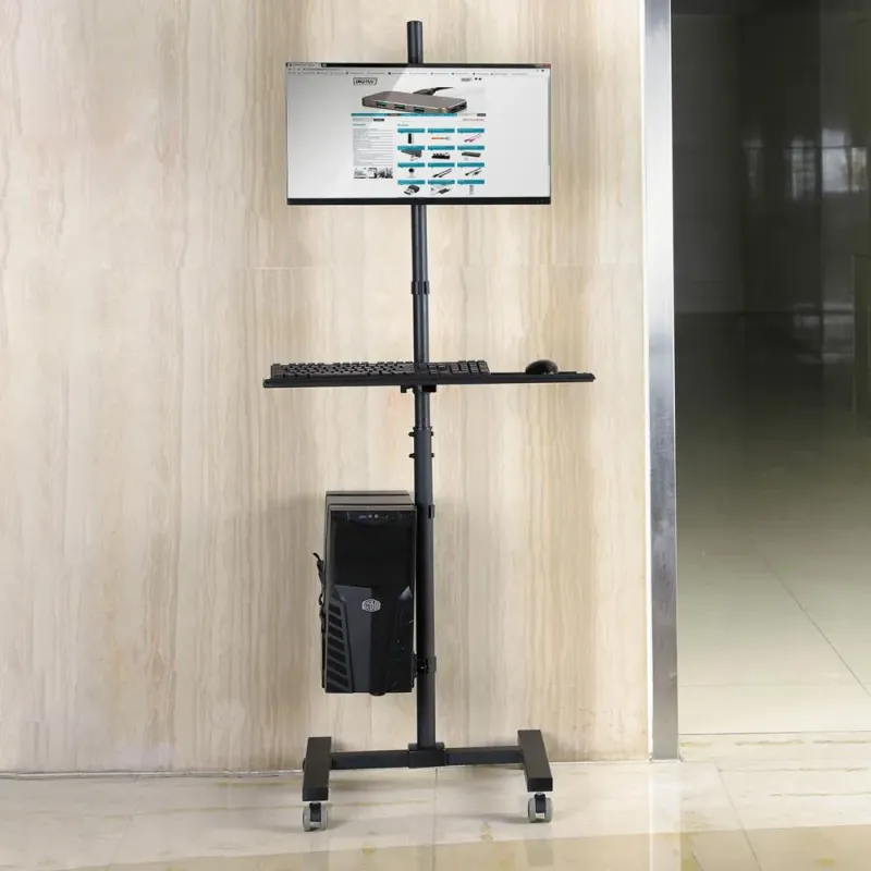 Stojak - mobilna stacja robocza DIGITUS 1xLCD max.32" max.8kg + klawiatura