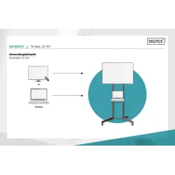 Stojak mobilny pojedynczy z półką DIGITUS 1xLCD max. 70" max. 50kg