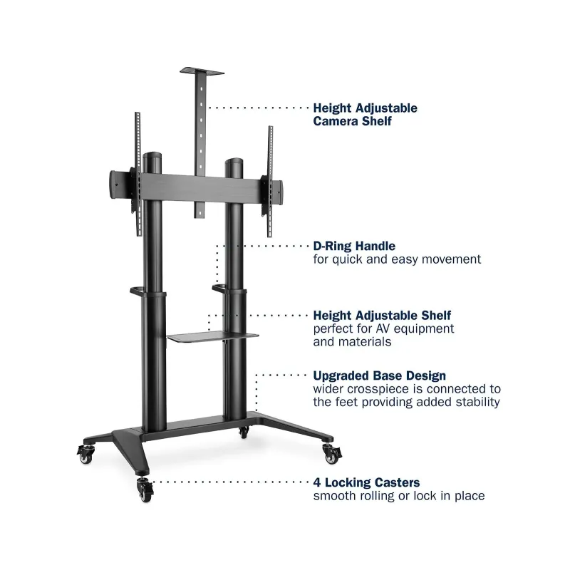 Stojak mobilny pojedynczy DIGITUS z półką i uchwytem na kamerę 1xLCD max.