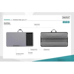 Podstawka/Stolik DIGITUS pod laptopa z podkładką pod mysz i stojakiem na