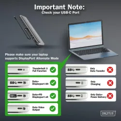 Stacja dokująca DIGITUS USB Typ C 12-portów 2x HDMI 1x DisplayPort 8K/30Hz