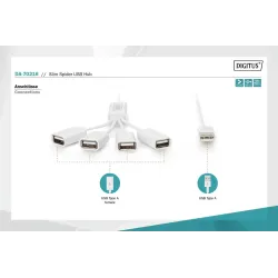 HUB/Koncentrator 4-portowy DIGITUS "Spider" USB 2.0 SuperSpeed, pasywny,