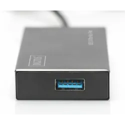 Hub/Koncentrator DIGITUS 4-portowy USB 3.0 SuperSpeed, aktywny, aluminium
