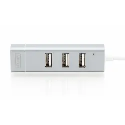 Hub/Koncentrator 3-portowy DIGITUS USB 2.0 HighSpeed Typ C z Fast Ethernet