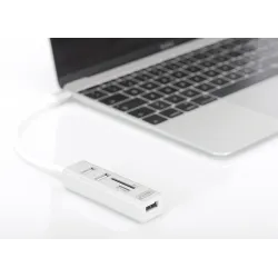 HUB/Koncentrator DIGITUS 3-portowy OTG USB Typ C czytnik kart SD/Micro SD