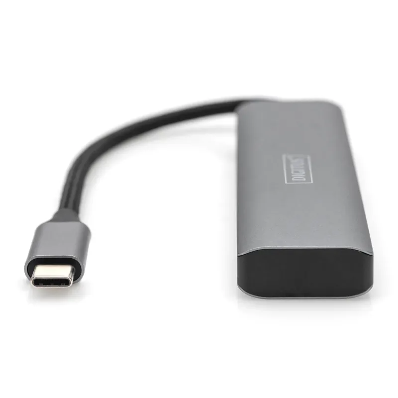Hub USB Typ C DIGITUS 4-portowy 2x USB-A, 2x USB-C alu... | PartsPC.pl