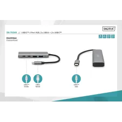 Hub USB Typ C DIGITUS 4-portowy 2x USB-A, 2x USB-C alu... | PartsPC.pl
