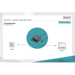 Ładowarka sieciowa DIGITUS zasilacz 1x USB-C PD 3.0 max. 65W zintegrowany