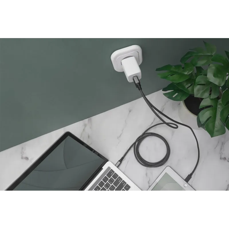 Ładowarka sieciowa DIGITUS zasilacz GaN 2x USB-C PD 3.0 max. 65W biała