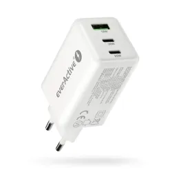 Ładowarka sieciowa everActive GaN SC-655Q 1x USB, 2x USB-C PD PPS QC4+ 65W