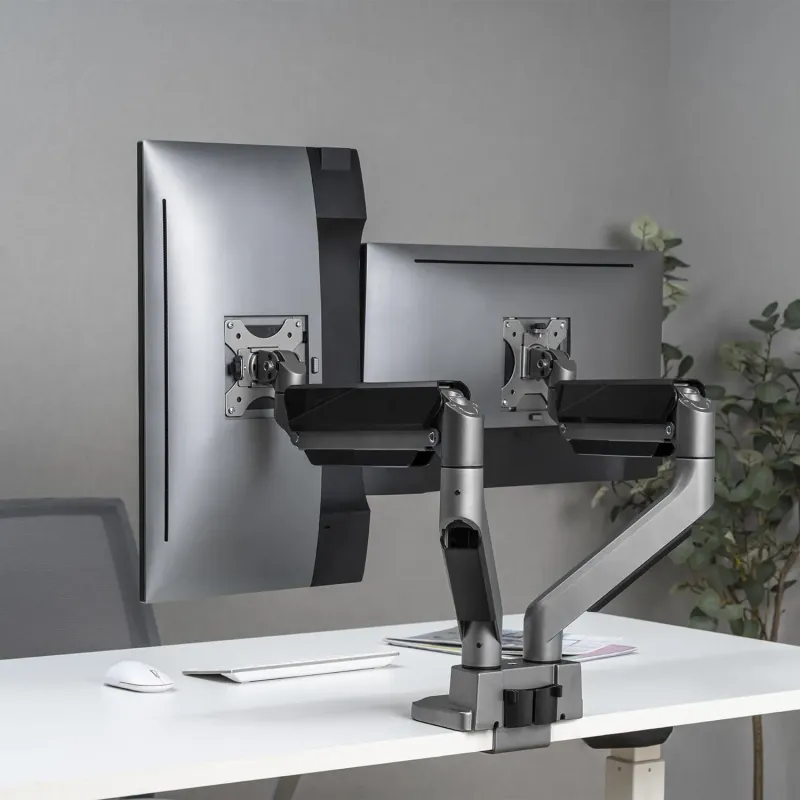 Uchwyt biurkowy na dwa monitory Ergo Office ER-446 uniwersalny, sprężyna