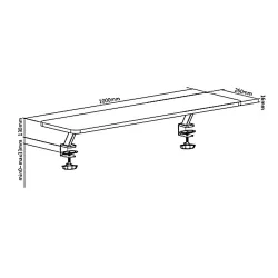 Półka do blatu na monitor Ergo Office, przykręcana, 13"~32", max 20kg,