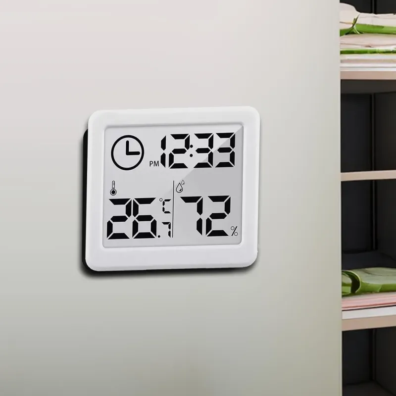 Termometr higrometr z funkcją zegara GreenBlue GB384W biały