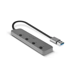 Hub USB 3.0 LINDY 3 Ports, RJ-45 Gigabit Ethernet, czarny