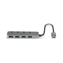 Hub USB 3.0 LINDY 3 Ports, RJ-45 Gigabit Ethernet, czarny