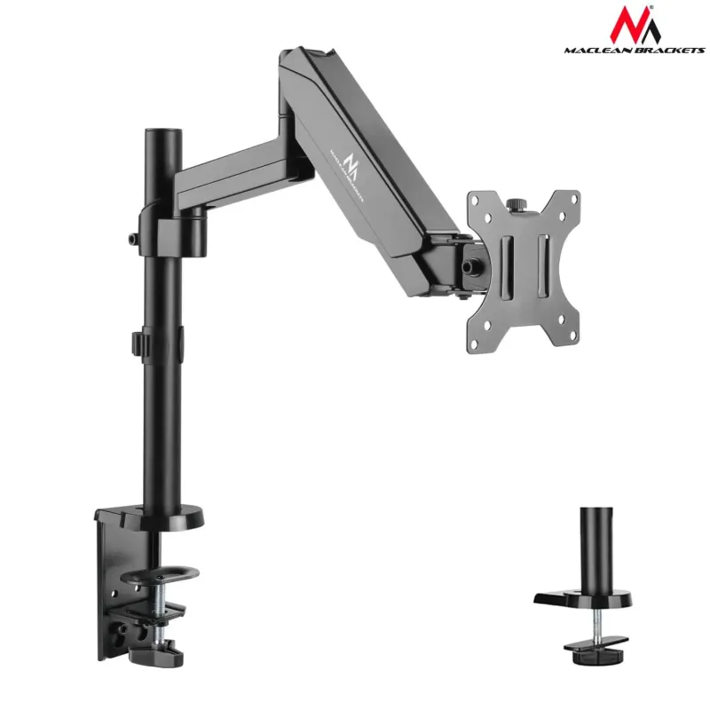Uchwyt do monitora Maclean MC-775 17-32" 8kg czarny ze sprężyną gazową