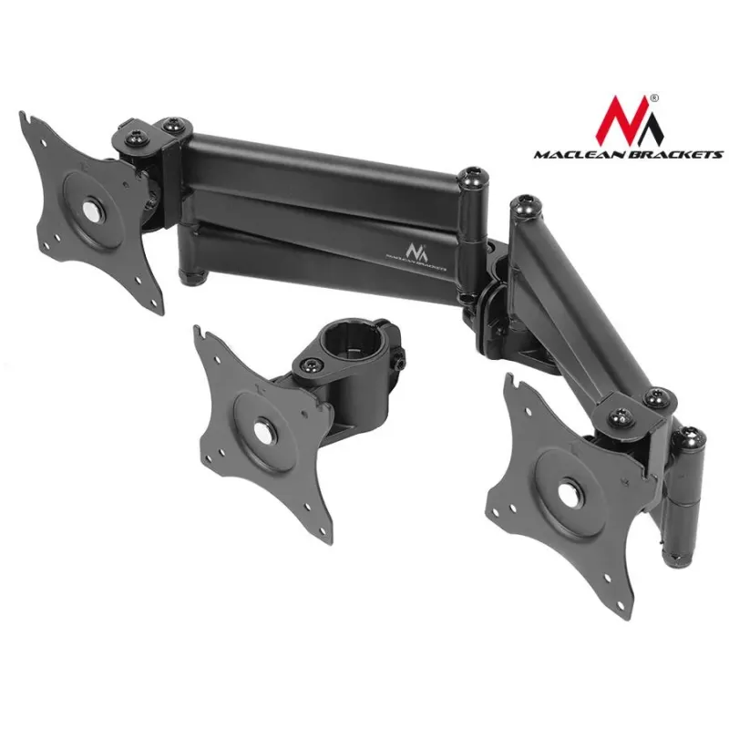 Uchwyt biurkowy na 3 monitory Maclean MC-691 13-27" 8kgx3 czarny podwójne